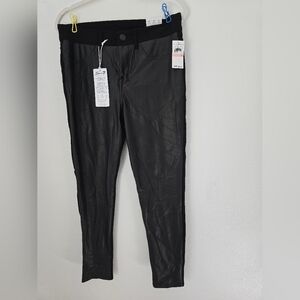 NWT Size 10 Black Faux Front Leather Pants